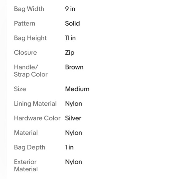 STONE MOUNTAIN PURSE Crossbody Handbag Brown Nylon w/Leather Strap & Accents - Picture 9 of 9